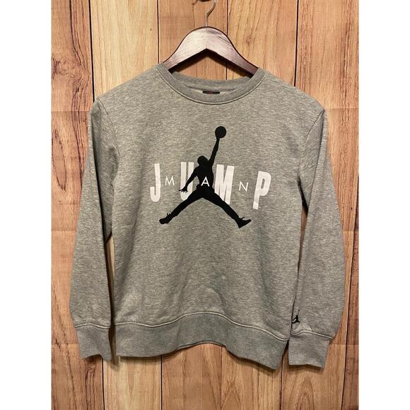 Air Jordan Boys Medium (10-12 YRS) Grey Jumpman Crewneck Sweatshirt Athletic - Picture 1 of 8